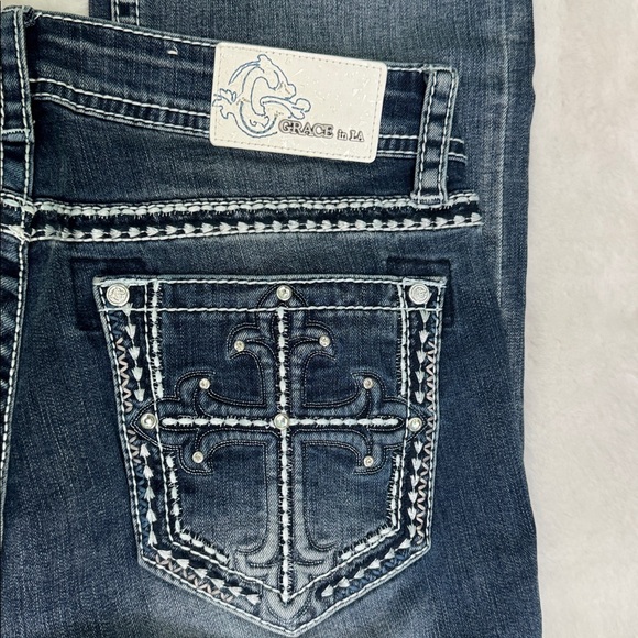 Grace in LA Embellished Boot Cut Jeans size 29 - Picture 12 of 16